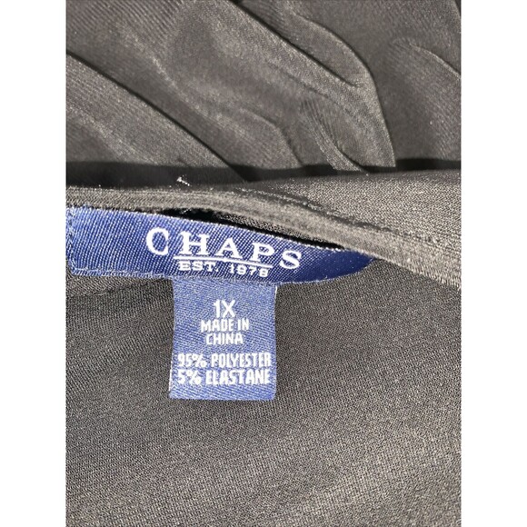 Chaps Classic Midi 3/4 Sleeve V Neck Twist Front Black Party Dress Woman's 1X - Picture 8 of 15